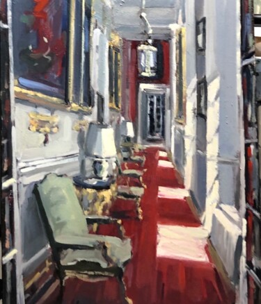 Pintura titulada "couloir rouge de pa…" por Lorann Lacave -Ladeuix, Obra de arte original, Oleo