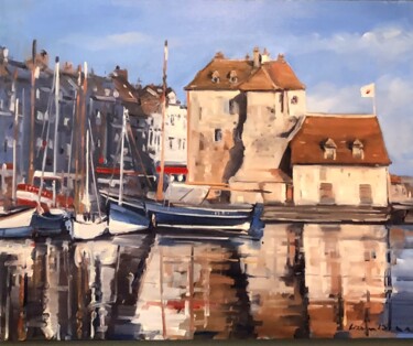 Malerei mit dem Titel "Honfleur Normandie…" von Lorann Lacave -Ladeuix, Original-Kunstwerk, Öl