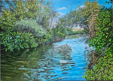 Malerei mit dem Titel "River" von Lorant Cucui, Original-Kunstwerk, Acryl