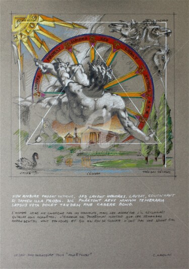Dessin intitulée "PHAÉTHON" par Carlo Maiolini, Œuvre d'art originale, Graphite