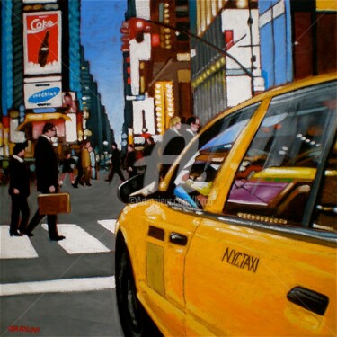 Peinture intitulée "N.Y.C. TAXI" par Carlo Maiolini, Œuvre d'art originale