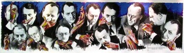 Painting titled "André Malraux" by Carlo Maiolini, Original Artwork