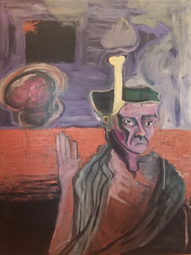 Peinture intitulée "shaman" par Lorca Maubourguet, Œuvre d'art originale, Huile