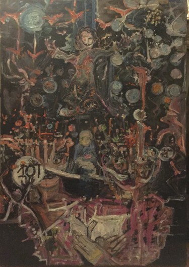 Peinture intitulée "dragon céleste" par Lorca Maubourguet, Œuvre d'art originale, Huile