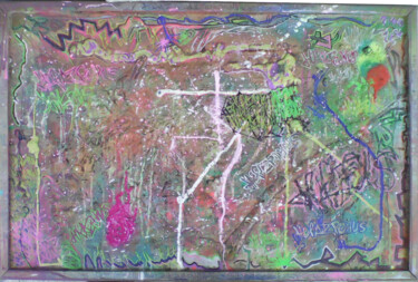 Painting titled "Messy Order" by Lord Faz, Original Artwork, Marker Mounted on Wood Stretcher frame