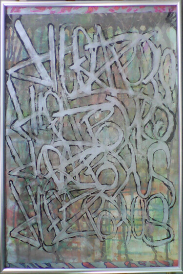 Картина под названием "Scares" - Lord Faz, Подлинное произведение искусства, Гуашь Установлен на плексиглас