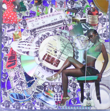 Collagen mit dem Titel "Beat Calling" von Lord Faz, Original-Kunstwerk, Collagen