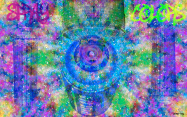 Arts numériques intitulée "Spray Colors" par Lord Faz, Œuvre d'art originale, Collage numérique