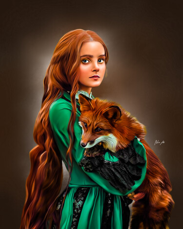 Digital Arts titled "Redhead" by Lord Amihere, Original Artwork, Digital Painting