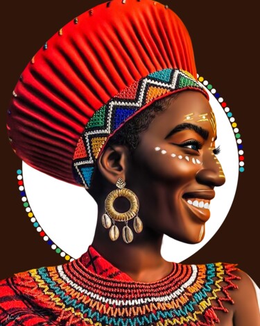 Digital Arts titled "Afrique III (brown)" by Lord Amihere, Original Artwork, Digital Painting