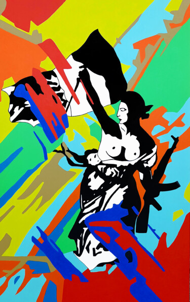 Painting titled "LA LIBERTé GUIDANT…" by Lord Wilmore, Original Artwork, Acrylic