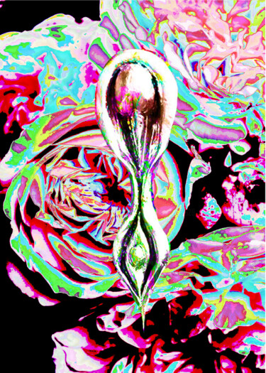 Arte digitale intitolato "" Flower of Gender "" da Lôre Gautry, Opera d'arte originale, Pittura digitale Montato su Telaio p…