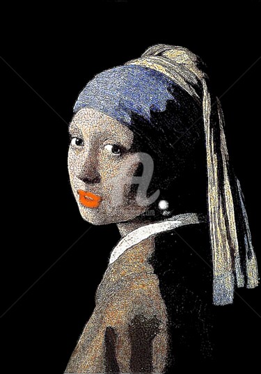 Digital Arts με τίτλο "LA JEUNE FILLE A LA…" από Loredana Romano, Αυθεντικά έργα τέχνης, Ψηφιακή ζωγραφική Τοποθετήθηκε στο…