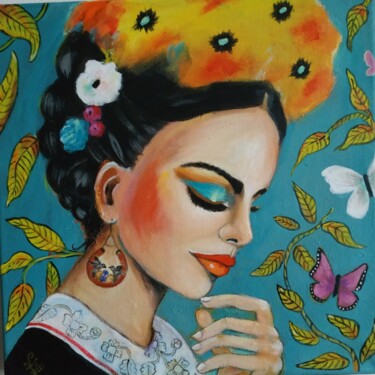 Pintura titulada "Frida Kahlo" por Lorelye, Obra de arte original, Acrílico