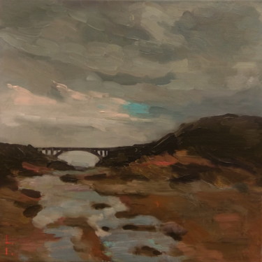 Painting titled "The bridge" by Lorena Iavorschi, Original Artwork, Oil