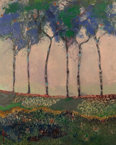Malerei mit dem Titel "Trees" von Lorena Iavorschi, Original-Kunstwerk, Öl