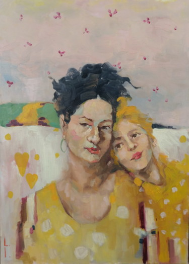 Peinture intitulée "Mother and daughter" par Lorena Iavorschi, Œuvre d'art originale, Huile