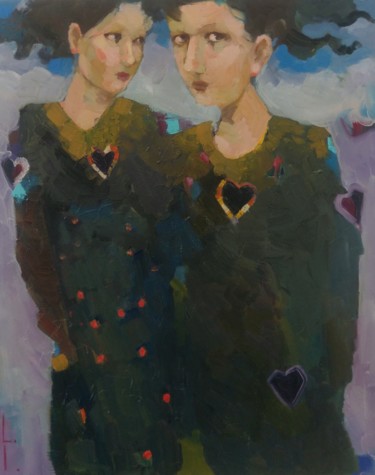 Peinture intitulée "Lonely hearts" par Lorena Iavorschi, Œuvre d'art originale, Huile
