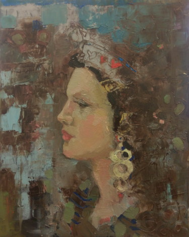 Malerei mit dem Titel "Urban queen" von Lorena Iavorschi, Original-Kunstwerk, Öl