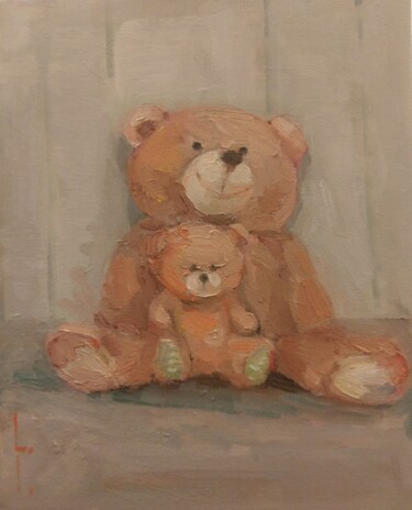 Pittura intitolato "Teddy bear" da Lorena Iavorschi, Opera d'arte originale, Olio