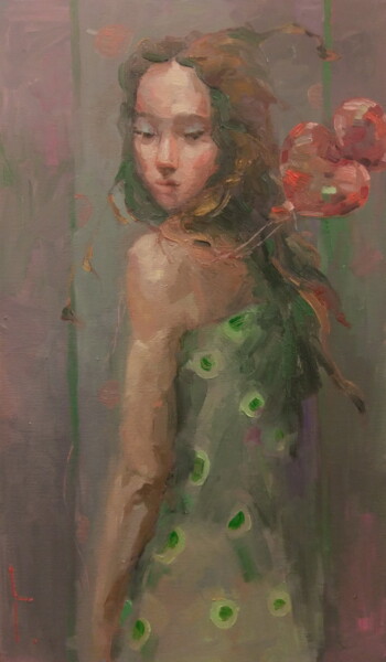 Painting titled "Carrying hearts" by Lorena Iavorschi, Original Artwork, Oil