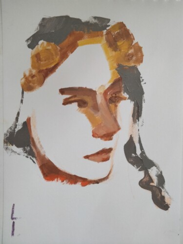 Painting titled "Face" by Lorena Iavorschi, Original Artwork, Oil