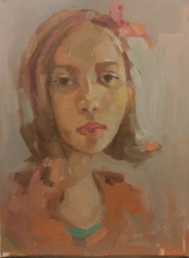 Painting titled "Portrait study" by Lorena Iavorschi, Original Artwork, Oil