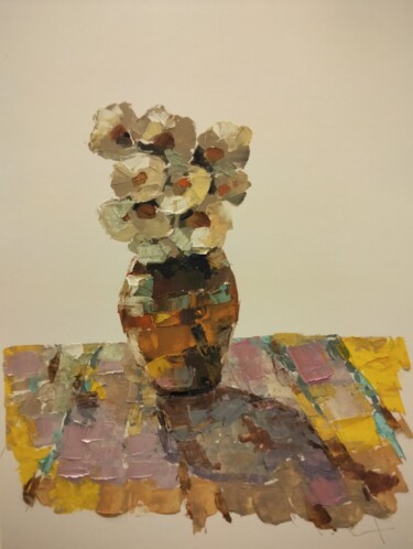 Painting titled "September flowers" by Lorena Iavorschi, Original Artwork, Oil