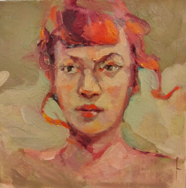 Painting titled "Orange mood" by Lorena Iavorschi, Original Artwork, Oil