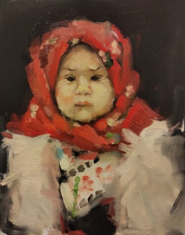 Pittura intitolato "Little girl" da Lorena Iavorschi, Opera d'arte originale, Olio