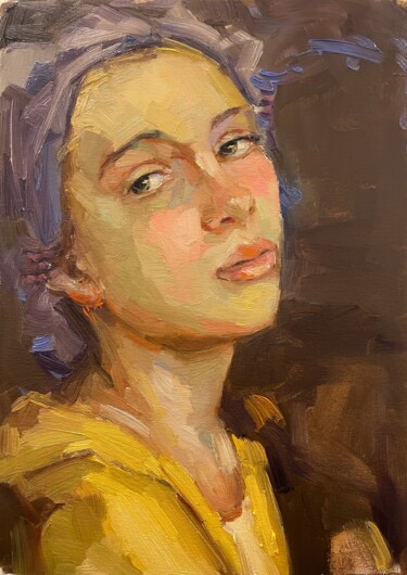 Malarstwo zatytułowany „Yellow and blue” autorstwa Lorena Iavorschi, Oryginalna praca, Olej