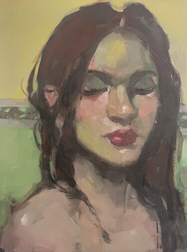 Painting titled "Green soiree" by Lorena Iavorschi, Original Artwork, Oil