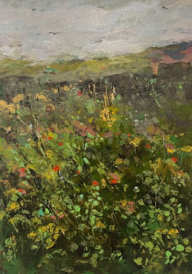Painting titled "Field" by Lorena Iavorschi, Original Artwork, Oil