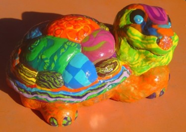 Sculpture titled "Toy Tortue" by Lorenadia Vidoni, Original Artwork, Terra cotta