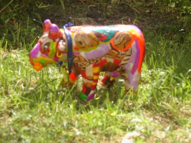 Sculpture intitulée "Toy Vache" par Lorenadia Vidoni, Œuvre d'art originale, Terre cuite
