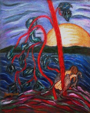 Peinture intitulée "Mermaid" par Lorenzina B, Œuvre d'art originale, Pastel
