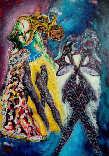 Painting titled "Tandem" by Lorenzina B, Original Artwork, Acrylic