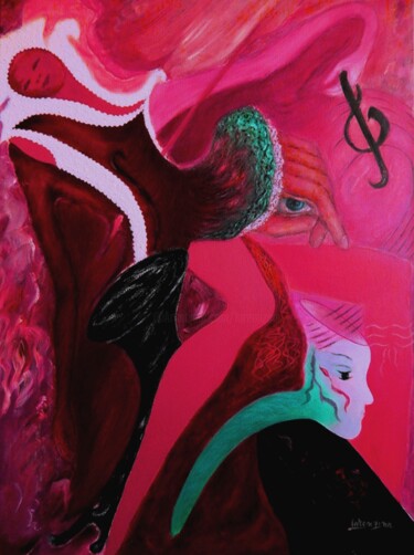 Pintura intitulada "Stradivari's Dream…" por Lorenzina B, Obras de arte originais, Acrílico