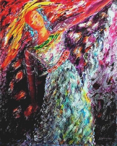 Painting titled "The Flying in Me is…" by Lorenzina B, Original Artwork, Acrylic