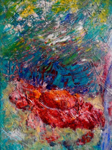 Pittura intitolato "Red Hat" da Lorenzina B, Opera d'arte originale, Acrilico