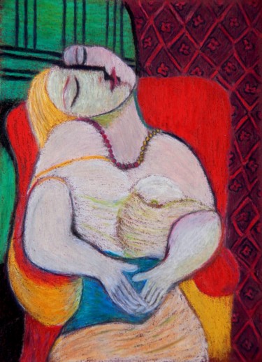 Картина под названием "The Dream ▫ homage ▫" - Lorenzina B, Подлинное произведение искусства, Пастель