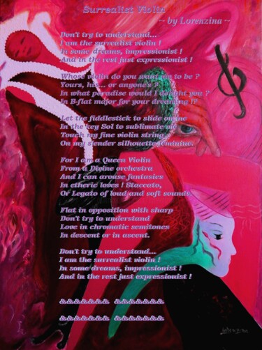 Malarstwo zatytułowany „Stradivari's Dream…” autorstwa Lorenzina B, Oryginalna praca, Akryl