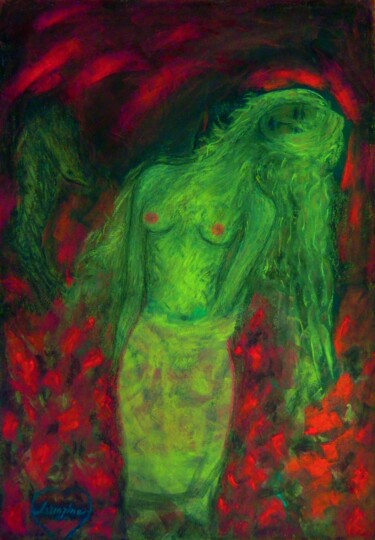 Pintura intitulada "Je m'appelle Rêve" por Lorenzina B, Obras de arte originais, Pastel