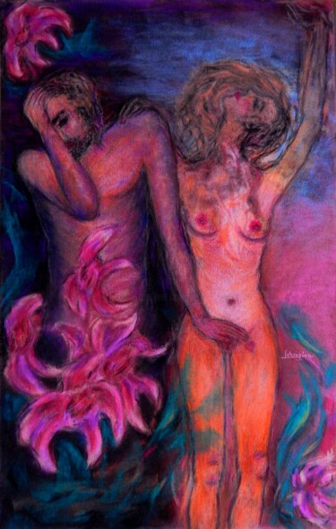 绘画 标题为“❛Wild Orchid❜ *𝓂𝑜𝓋𝒾𝑒” 由Lorenzina B, 原创艺术品, 粉彩
