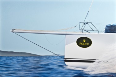 Ζωγραφική με τίτλο "MAXI ROLEX CUP" από Lorenza Cavalli, Αυθεντικά έργα τέχνης, Λάδι Τοποθετήθηκε στο Ξύλινο φορείο σκελετό