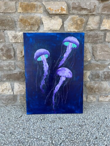 Painting titled "purple jelly" by Lorenzo Bulin, Original Artwork, Acrylic Mounted on Wood Stretcher frame