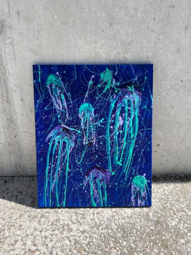 제목이 "Night jelly"인 미술작품 Lorenzo Bulin로, 원작, 아크릴 나무 들것 프레임에 장착됨