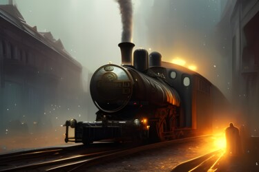 Arte digitale intitolato "treno a vapore" da Lorenzo Corti, Opera d'arte originale, Immagine generata dall'IA