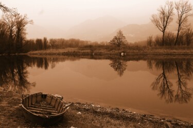 Fotografía titulada "paesaggio sul fiume" por Lorenzo Corti, Obra de arte original, Fotografía digital