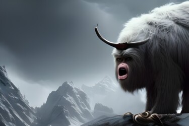 Digital Arts titled "yeti sulla montagna" by Lorenzo Corti, Original Artwork, AI generated image